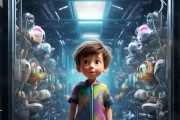 男孩 Robot组合，探索机器人世界