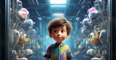 男孩 Robot组合，探索机器人世界